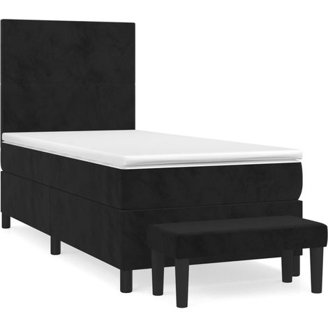 Maison Exclusive - Boxspringbett mit Matratze Schwarz 90x200 cm S