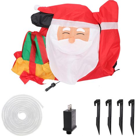 Aufblasbarer Weihnachtsmann, 1,5 m groß, für die Garten- oder Rasendekoration, mit integrierter LED-Beleuchtung. Ideal für die Weihnachtszeit. (1/4)