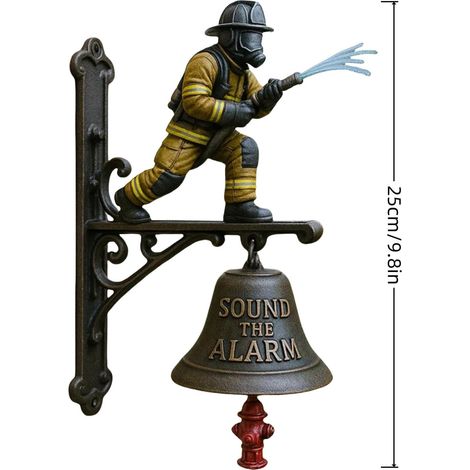 Cloche De Porte Forme De Pompiers - Hydrant Vintage - Montage Murale - Pour Extérieur Intérieur - 1 Pièce (1/5)