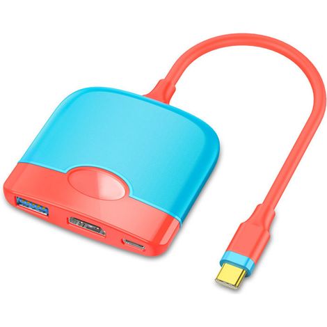 Adaptateur Type C vers HDMI 4K 5Gbps, multiprise AV 3-en-1 pour Switch (1/5)