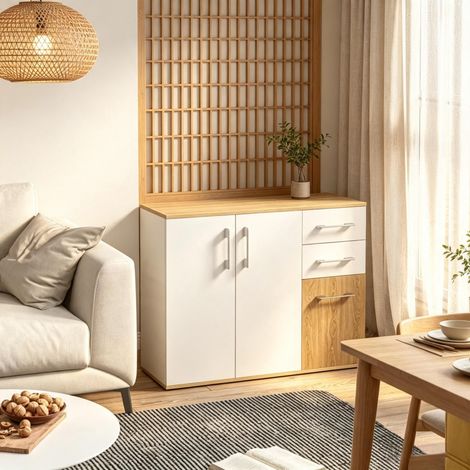 Aparador versátil, mueble de almacenamiento que ahorra espacio, cómoda sencilla, mueble robusto (solo con unidad de almacenamiento). (1/5)