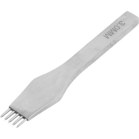 Poinçon rond en acier rapide poli miroir à cinq dents de 3,0 mm pour le poinçonnage/la couture/le gaufrage du cuir.