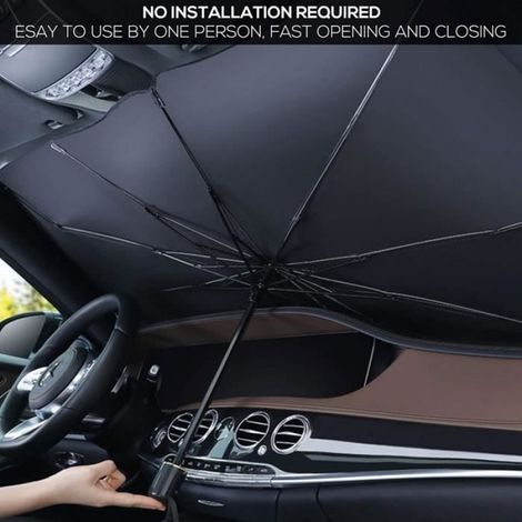 Pare-Soleil Parapluie Voiture, Parapluie pour Voiture Pare-Brise, Pare-Soleil pliable, Windscreen Sun Shield UV 79145CM (1/4)