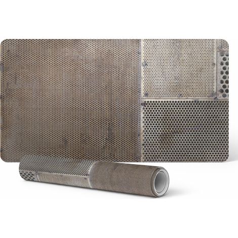 Alfombrilla de escritorio antideslizante y duradera, de metal, perforada, 100x50 cm.
