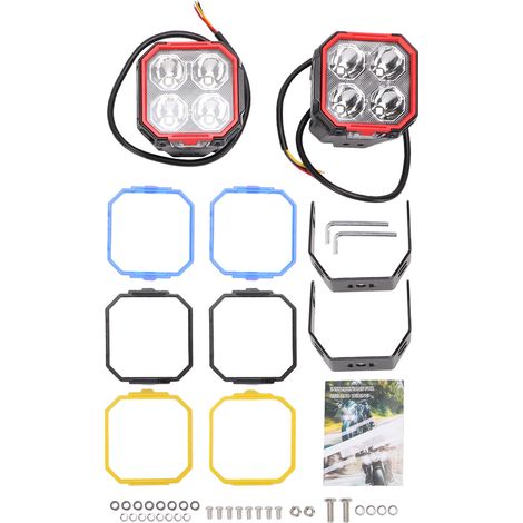 2 pièces 3 pouces rvb LED hors route spots grand Angle longue Distance IP68 étanche à l'eau pour camion SUV (1/5)