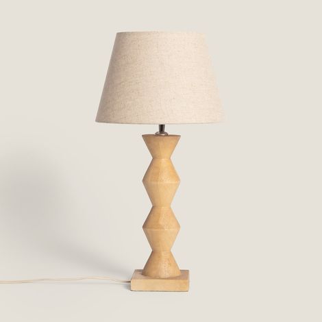 Tischlampe aus Holz Akesh II Beige (1/4)
