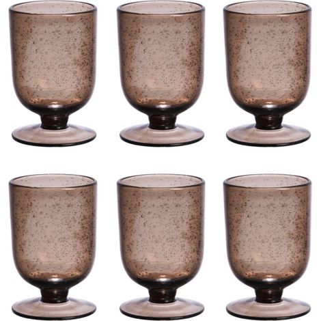 Table Passion - Verre à pied Gordes Bullé 25 cl brun (lot de 6) (1/2)