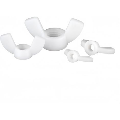 Écrou Papillon Écrous à Oreilles Blanc Nylon pour Vis Boulons (10 pcs) (1/5)