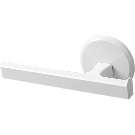Porte-serviette mural en T blanc sans perçage, support adhésif pour salle de bain, ABS durable. (1/4)