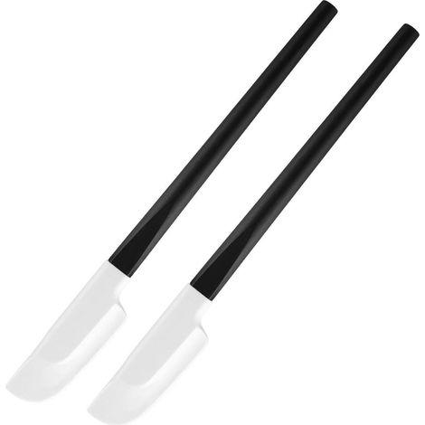 2er Set Silikonspatel mit Holzgriff, schmal, hitzebeständig