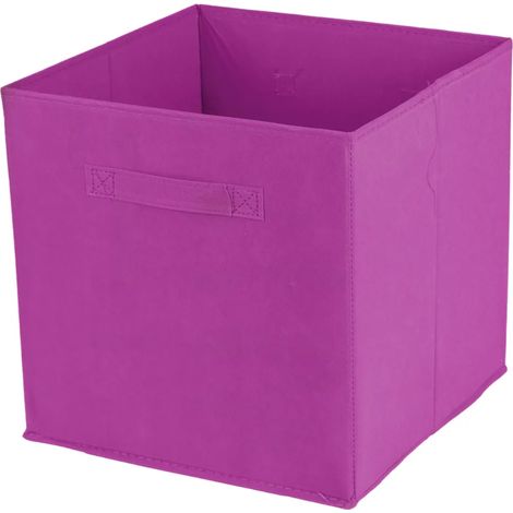 Boîte de rangement en tissu rose, 31 x 31 x 31 cm (1/3)