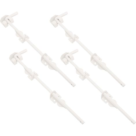 Lot de 4 tiges de verrouillage en acier à ressort pour portail, clenche métallique robuste 30 cm, butée de sol pour clôture en bois, fixation lourde (1/5)