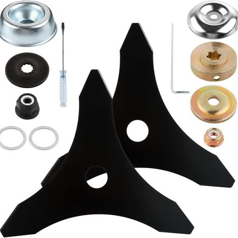 Lame de tondeuse à gazon 3 dents 255 x 25,4 x 3T, lame de tondeuse à gazon 10 pouces en acier au manganèse, outil de jardin 255, accessoires universels durables (1/5)