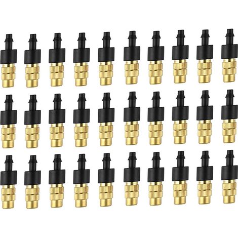 Für 30 Stück Messing-Sprühdüse, Bewässerungsdüse, verstellbare Zerstäuber-Sprinkler, Zubehör für die Gartenbewässerung