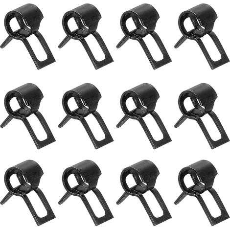 Lot de 12 colliers de serrage 6 mm pour tuyau d'huile noir (1/5)