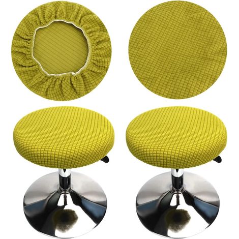 CCYKXA  Runder Hockerbezug, 2-teiliger runder Barhockerbezug, elastischer runder Stuhlbezug, waschbar, pflegeleicht, weich und strapazierfähig, für Barhocker 30-40 cm (Grün)