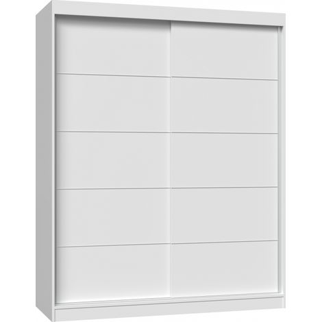 PAOLO - Armoire à 2 portes coulissantes - Penderie L 160 cm - Dressing de chambre 2 portes (1/4)