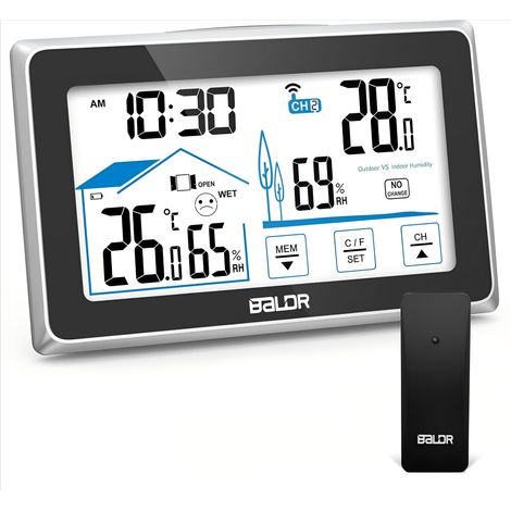 APEX Station Météo avec Capteur Extérieur - Thermomètre Intérieur Extérieur Station Météo Sans Fil, Thermomètre Hygromètre Numérique (1/5)