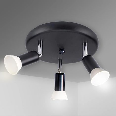 GU10 3 Spotlight Ceiling Light with Three Arms with 3 Bulbs 5W 430LM Cool White 6000K, Ideal for Bedroom, Kitchen, Living Room LED Spotlight (1/5)