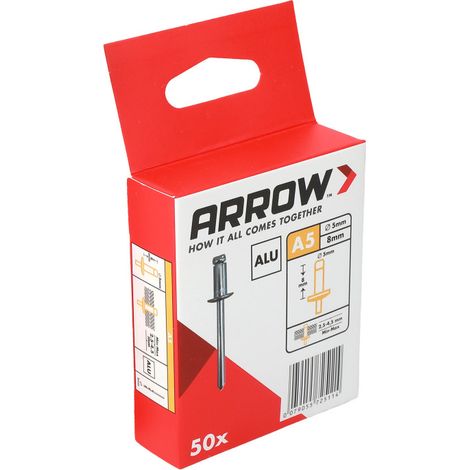 Arrow Blindniete Typ RA Ø 5 x 8 mm Aluminium 50 Stück (1/3)