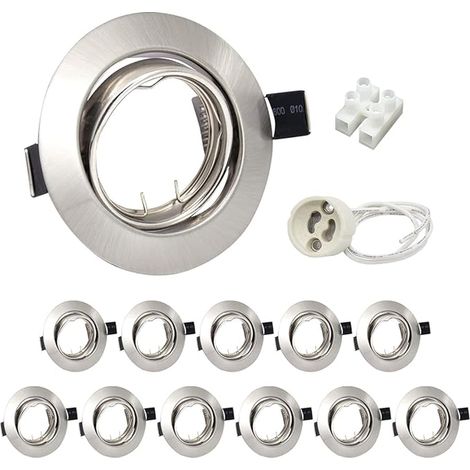 GU10 Recessed Spotlights 30° Swivel, 68 mm Recessed Mounting Frame Socket, Frames for 220 V