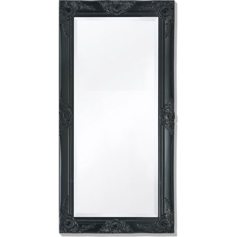Espejo de pared estilo barroco 100 x 50 cm Negro DEC022653