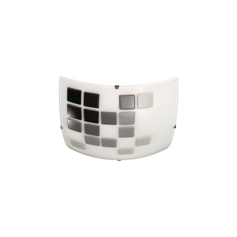 JOANNE Vetro Quadr. 30 cm con  Deco Quadri nero/Grigio