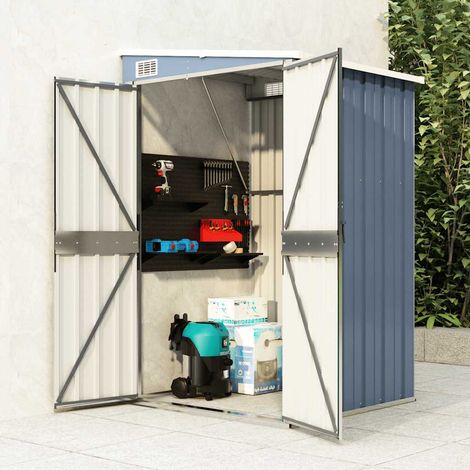 vidaXL Capanno Giardino a Parete Grigio 118x100x178 cm Acciaio Zincato (1/6)
