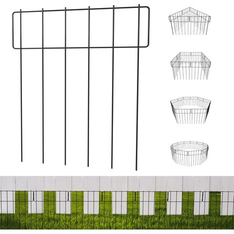 GROOFOO 10 Pack ClôTure de Jardin Décorative, 17 In (H) X 13 In (L) Panneaux de ClôTure de Barrière pour Animaux en Fil Métallique Antirouille pour Chiens Lapins, Bordure de Jardin, Piquets de Sol pou