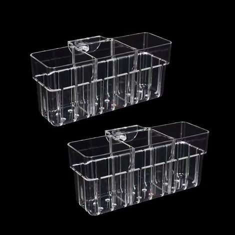 2 Pack Aquarium Plant Stands 3 Cell Aquarium Plant Holder Fish Tank Plant Holder Hanging Flower Pot for Aquarium Fish Tank Aquarium Decoration (1/5)