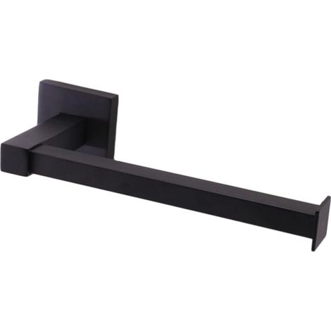 Support rouleau WC, inox/noir, pour salle d'eau et sanitaires (1/5)