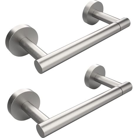 2 Pièces Porte-papier hygiénique en nickel brossé, support mural pivotant à double poteau réglable en acier inoxydable 304 pour salle de bain (1/5)