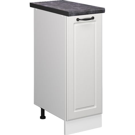 Armadio cucina dispensa alto R-Line, Bianco casa di campagna, 30 cm , PL Antracite, Vicco