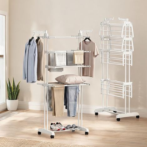 SunJet Porte-manteau, vestiaire sur pied, Séchoir à linge acier - Réf. FYFHMGJK794N (1/5)