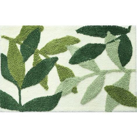 Rutschfeste Badematte, weiche und saugfähige Badezimmermatte, maschinenwaschbare grüne Mikrofaser-Duschmatte, Eingangsmatte (50x80cm) (1/5)