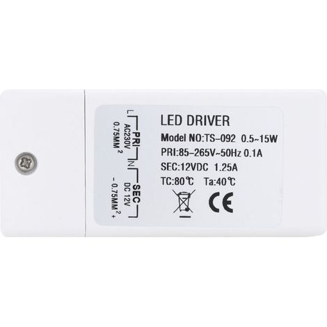 Entrée: 85-265V sortie: DC 12V 1.25A DC 15W, ampoule LED transformateur driver convertisseur conducteur alimentation de tension constante (1/3)