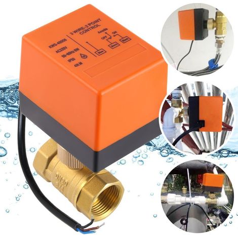Valve À Bille Électrique - 2 Voies 3 Tuyaux - Cuivre - 1 Pouces - 230 V - DN25 (1/5)
