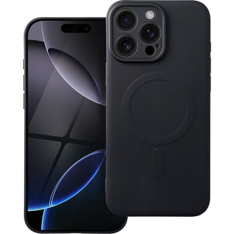 Custodia in silicone Mag Cover con MagSafe per iPhone 16 Pro Max, nera