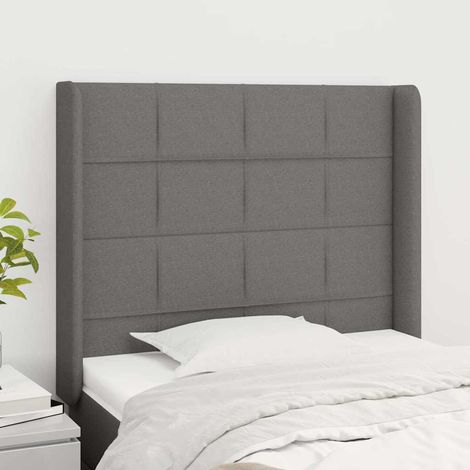 vidaXL Cabecero con orejas de tela gris oscuro 83x16x118/128 cm (1/5)
