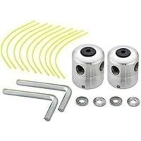 Lot de 2 têtes de débroussailleuse universelles en aluminium - Tête double fil - Bobine de fil en nylon - Accessoire pour débroussailleuse (1/5)