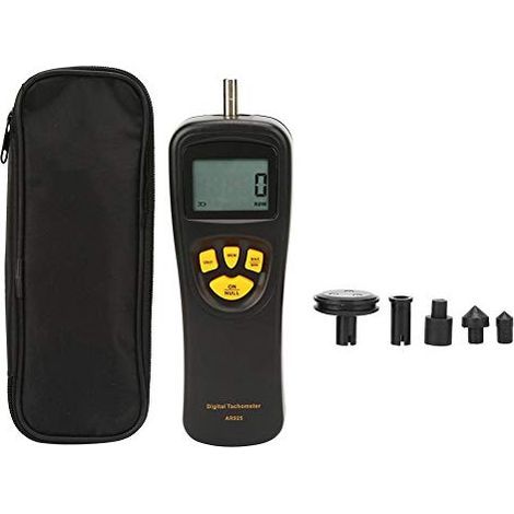 Tachymètre de numérique, tachymètre à main LCD 0,5-19999 tr/min, compteur de testeur de haute précision avec fonctions de rétention de rétroéclairage de données (1/5)