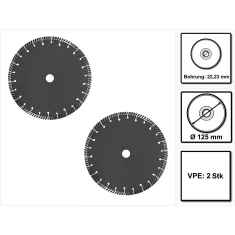 Festool ALL-D 125 PREMIUM juego de discos de corte diamantados 125x2.0x22.23mm ( 2x 769154 ) Universal para DSC-AGC 18-125, AGC 18-125, DSC-AG 125 FH, AGP 125
