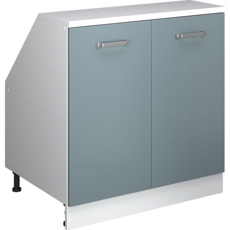 Meuble sous pente R-Line, Bleu-gris, 80cm 2 portes, 60 cm de profondeur, Vicco (1/5)