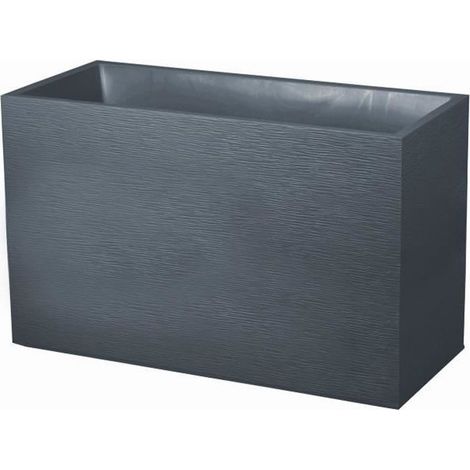 EDA – Muret jardinière 99,5 × 39,5 × 60 cm – 116 L – polypropylène double paroi – gris anthracite – traitement anti-UV et anti-gel