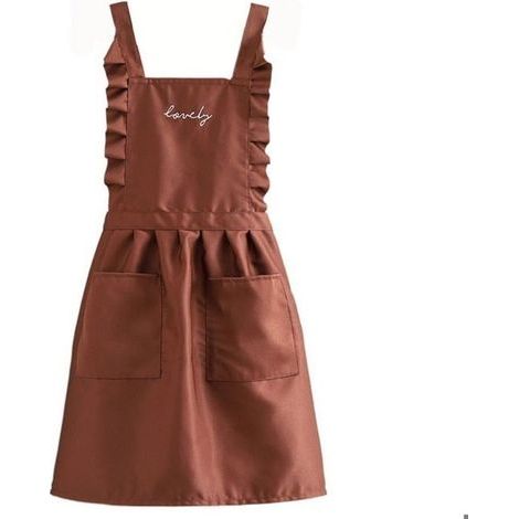 Tablier coréen avec poches pour femme, jupe de princesse imperméable à l'huile, tablier ajustable à volants (1/5)