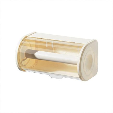 Porte-rouleau de papier essuie-tout pour salle de bain, grand format, fixation murale, couvercle anti-poussière transparent, ensemble de rangement moderne pour papier essuie-tout - JBMEDIA (1/4)
