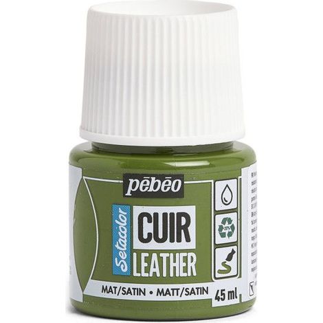 Peinture cuir - Setacolor - Vert Kaki - 45 ml - Acrylique - Mixte (1/4)