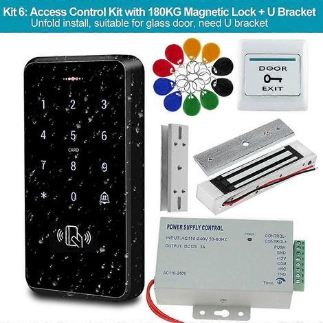 Kit de contrôle d'accès entièrement étanche, clavier intelligent 3000 utilisateurs, kit avec serrure électrique et bloc d'alimentation professionnel 6 (1/5)