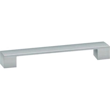 Poignée de porte d'entrée en zamac – Entraxe 192 mm – Longueur 232 mm – Finition inox brossé – Pour bois dur – Fosun