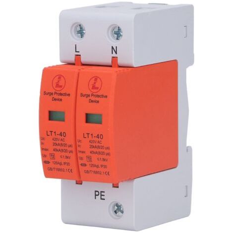 AC Surge Protector 2P Flame Retardant 36mm Rail Installation Surge Protective Device 420V (1/5)